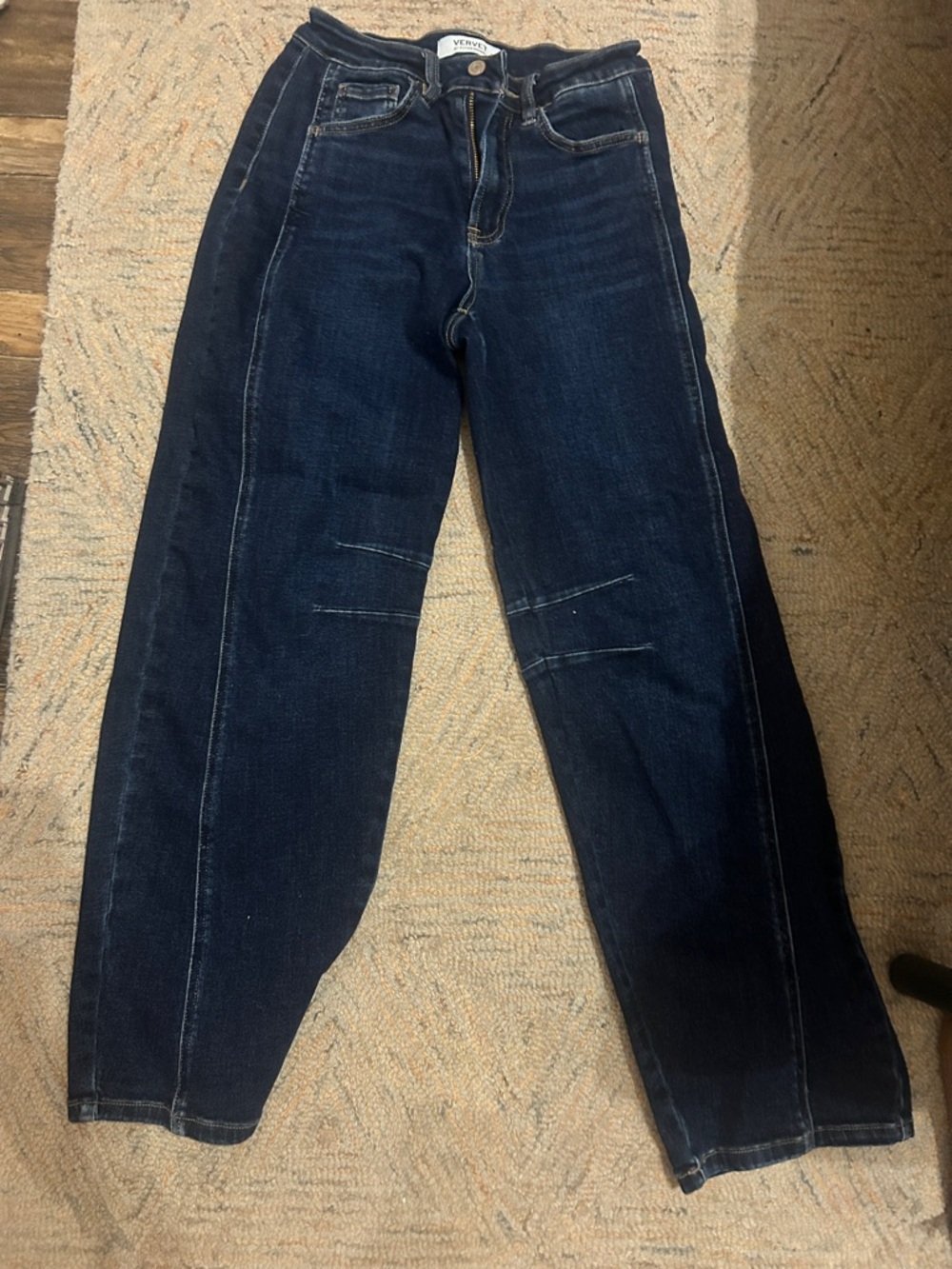 Dark Wash Straight Leg Jeans - Picture 3 of 4